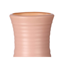 PLASTIC PUFFED VASE STRIPE ASSORTED3 COLOURS