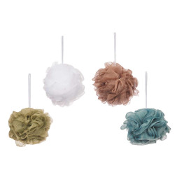 POMPON BAÑO PVC BOX 4 COL SURT OSCUROS
