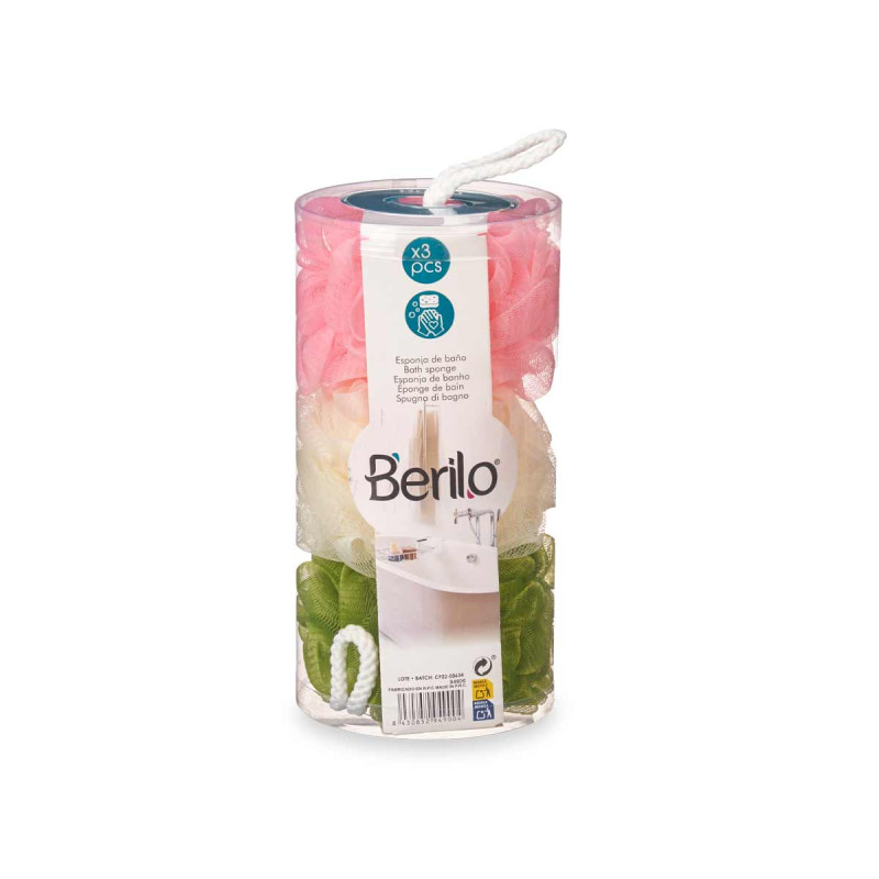 SET 3 PZS POMPON BAÑO PVC BOX 2 COL SURT
