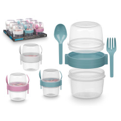 RECIPIENTE PLASTICO CUBIERTOS 800ML SURT 3 COL