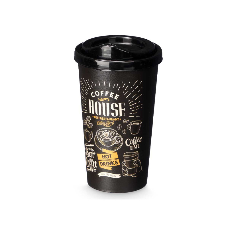 COPO PLASTICO COM TAMPA PARA LEVAR 650ML