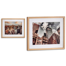 QUADRO EDIFICI 2 ORIZZONTALE CORNICE FAGGIO