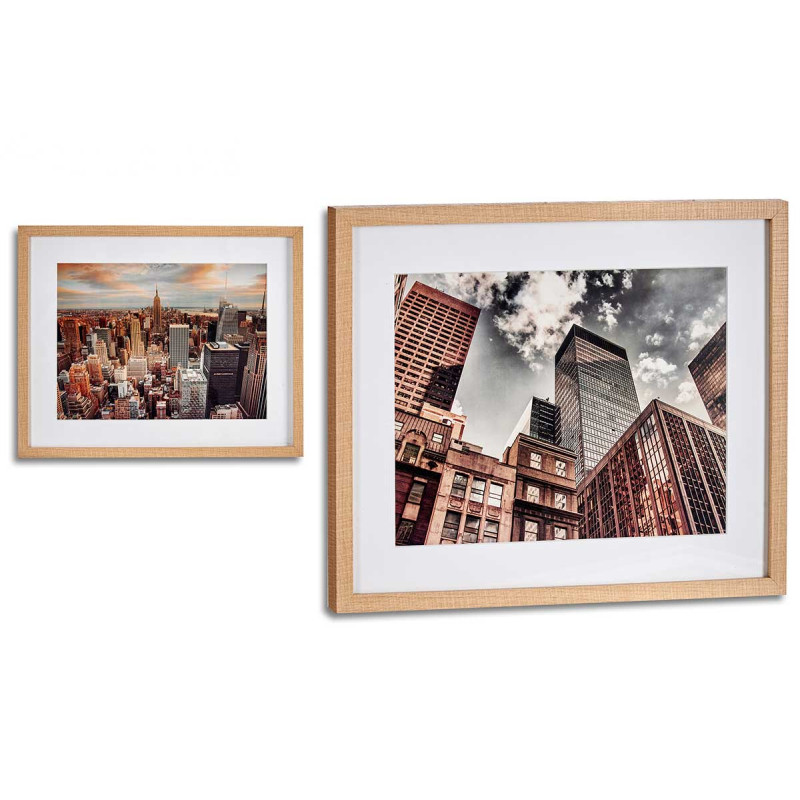 TABLEAU IMMEUBLES SET2 FORMAT PAYSAGE CADRE HETRE 