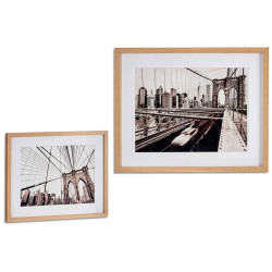 QUADRO PONTI 2 ORIZZONTALE CORNICE FAGGIO