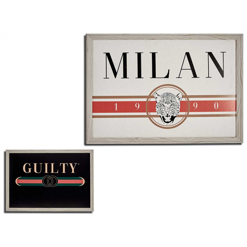 TABLEAU GUILTY-MILAN SET CADRE CREME 46X66CM
