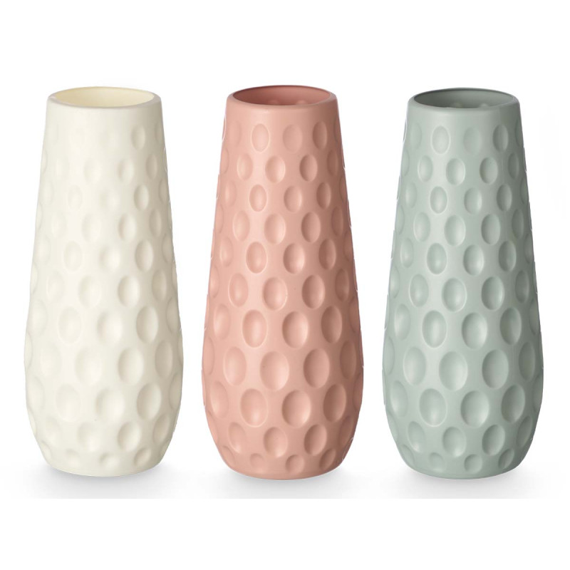 CONICAL VASE DOTS ASSORTED 3 COLOURS