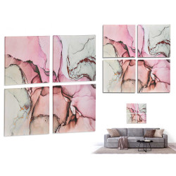 TELA 4 PEZZI MARMO ROSA 35X35CM
