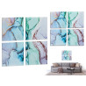 SET 4 LIENZO MARMOL AZUL 35X35CM