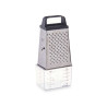 STEEL GRATER WITH MEASURING CONTAINER BLACK