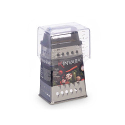 STEEL GRATER WITH MEASURING CONTAINER BLACK