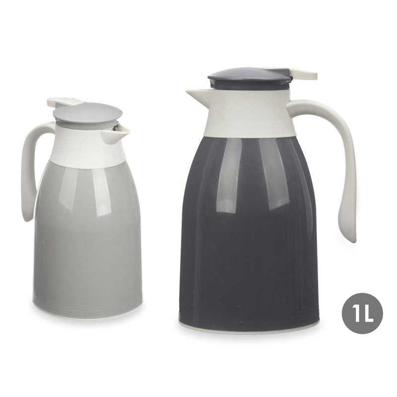 GARRAFA TÉRMICA DE PLÁSTICO CINZENTA 1L SURT 2