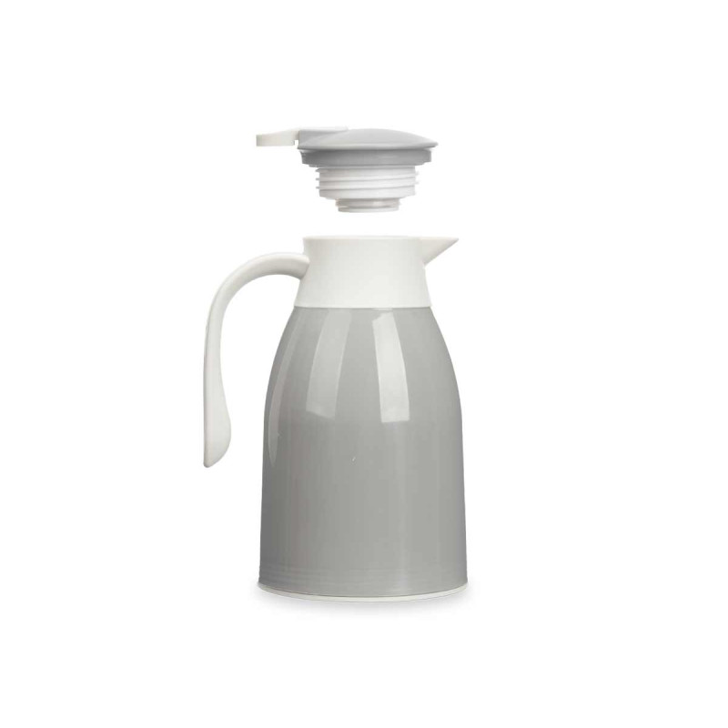 PLASTIC THERMOS FLASK GREY 1L ASSORT 2 
