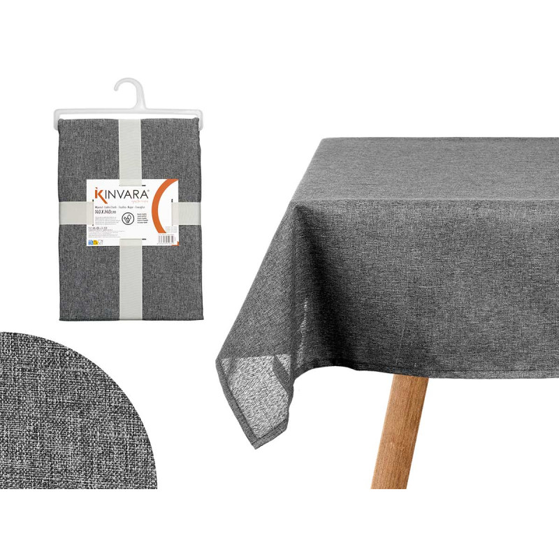 POLYESTER TABLECLOTH 140X240CM DARK GREY