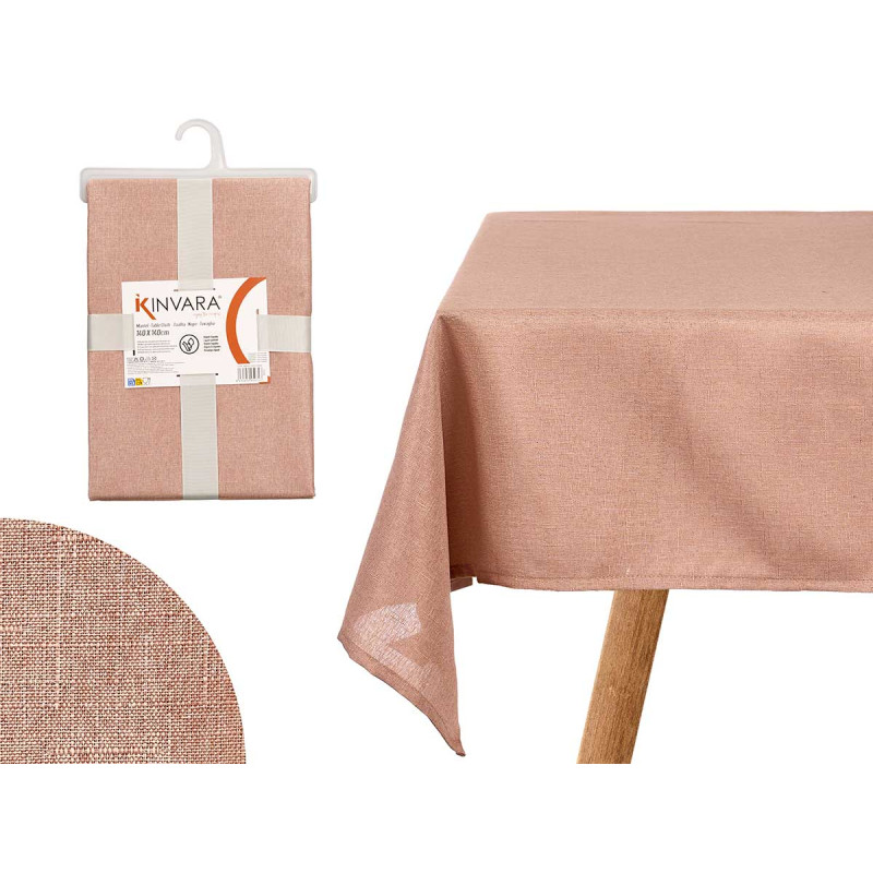 NAPPE EN POLYESTER 140X140CM ROSE PÂLE