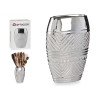 VASE BOUCHE LARGE CERAMIQUE ARGENTE