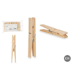SET 24 WOODEN TWEEZERS MEDIUM