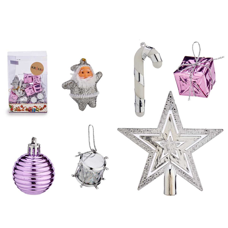 PURPLE CHRISTMAS TREE DECORATIVE SET