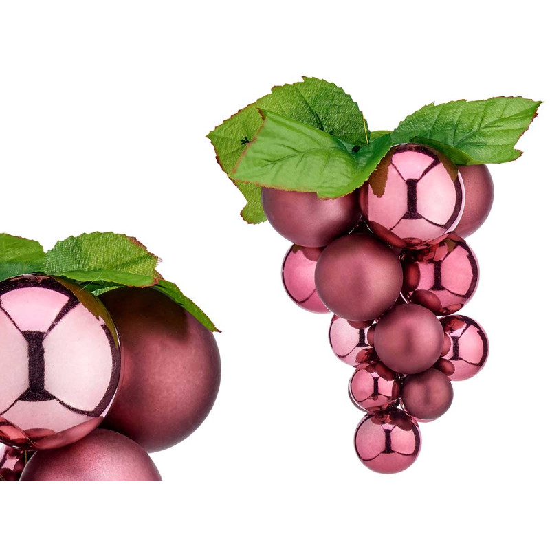 RACIMO BOLAS NAVIDAD MEDIANO ROSA OSCURO