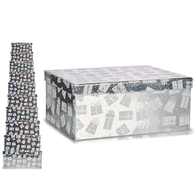 SET 10 SCATOLE NATALE REGALI ARGENTO