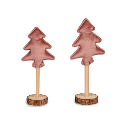 ARBRE VELOURS SUPPORT BOIS ROSE