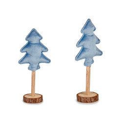 ARBRE VELOURS SUPPORT BOIS BLEU