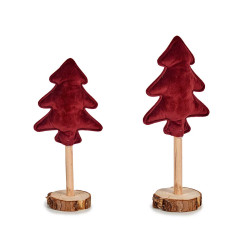 ARBRE VELOURS SUPPORT BOIS GRENAT
