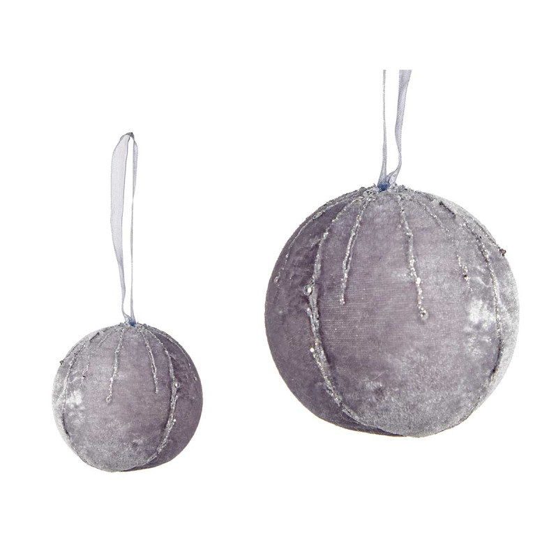 JEU DE QUATRE BOULES ARGENTE AVEC VERRE 8 CM