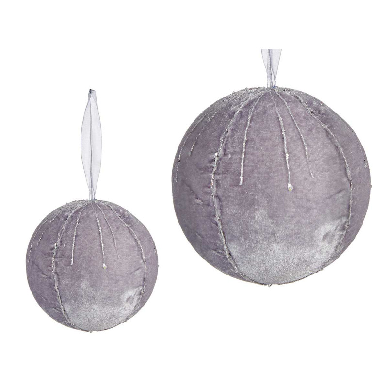 JEU DE QUATRE BOULES VELOURS ARGENTE AVEC VERRE 12
