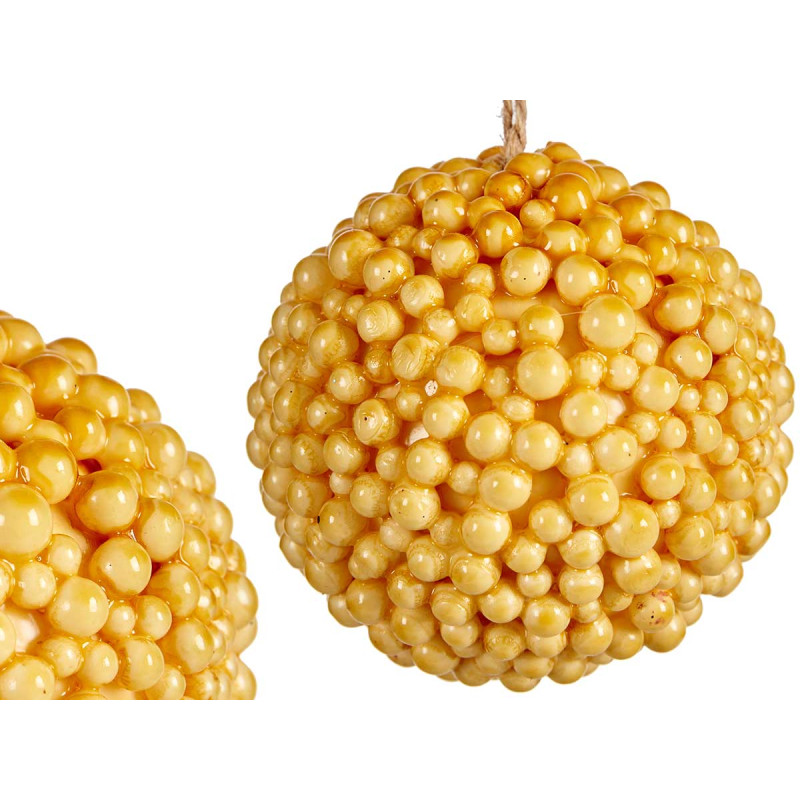 BOLA ARVORE TEXTURA TECIDO AMARELA NATAL S