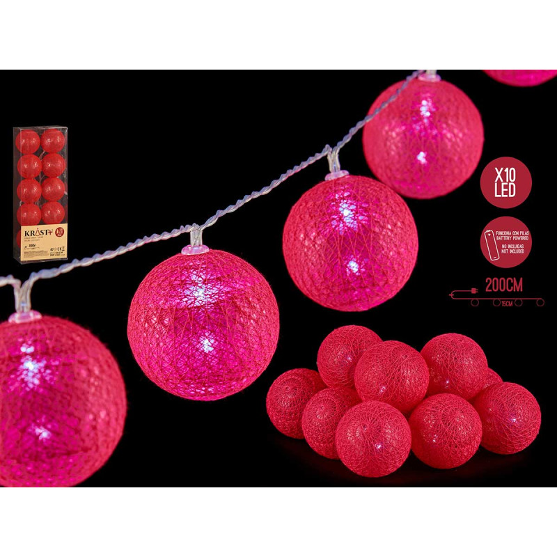 SET 10 BOLAS NAVIDAD 5CM ROSA OSCURO