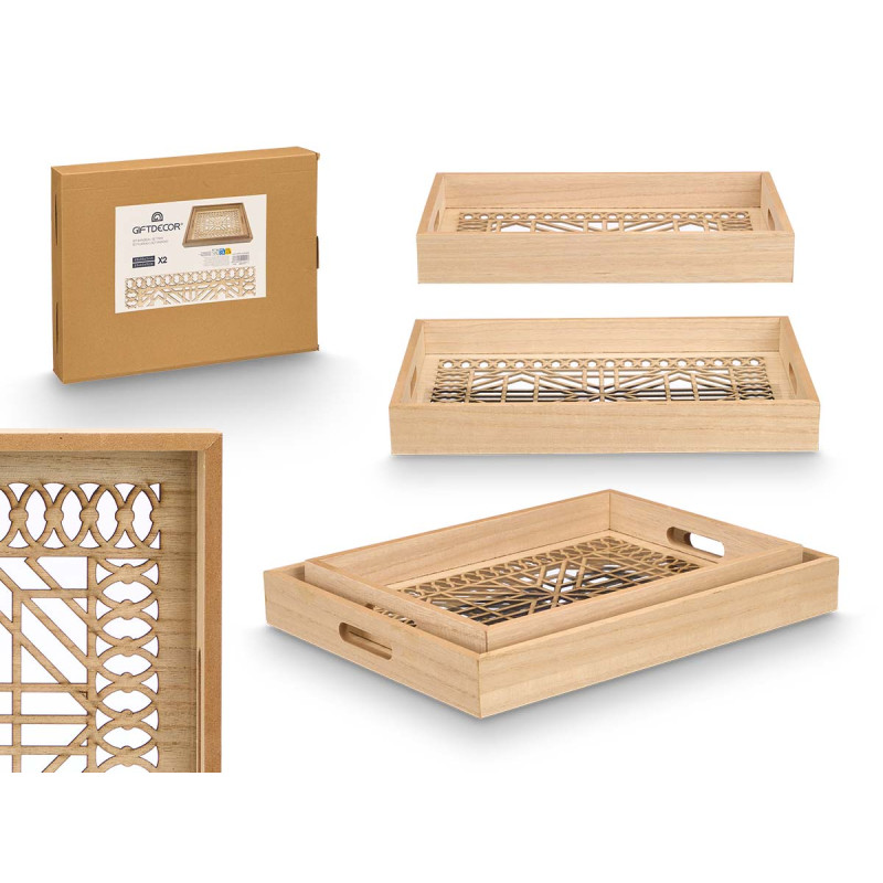 SET 2 BANDEJAS RECT PRISMA