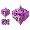 SET 6 BOULES VIOLET FORME DIAMANT 8 CM