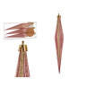 SET 3 ADORNOS NAVIDAD ALARGADOS ROSA OSCURO 17CM