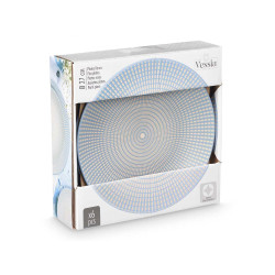 PIATTO PIANO 27 CM INCISO BLU 