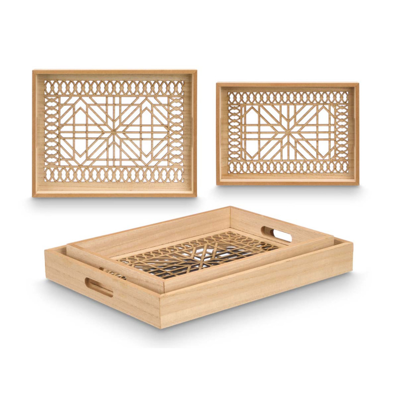 SET 2 RECTANGULAR TRAYS PRISM