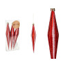 SET 3 ADORNOS NAVIDAD ALARGADOS ROJO 17CM