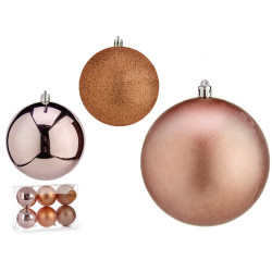 SET 6 BOLAS NAVIDAD COL COBRE 10 CM SURT