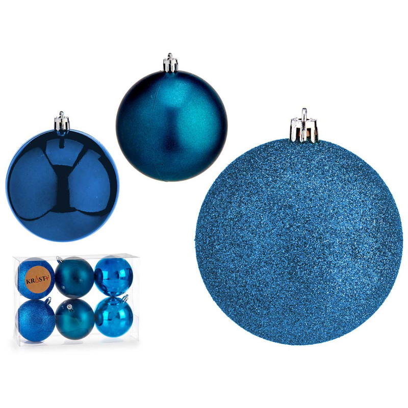 SET 6 PALLINE NATALE COL TURCHESE 7CMB ASST