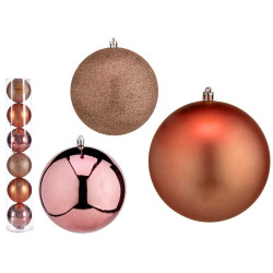 SET 6 PALLINE NATALE COL RAME 12CM ASST
