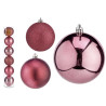 SET 6 BOLAS NAVIDAD COL ROSA OSCURO 8 CM SURT