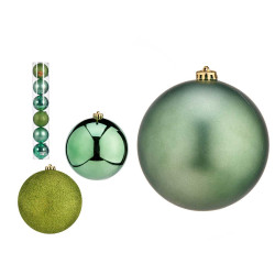 SET 6 BOLAS NAVIDAD COL VERDE 15 CM SURT