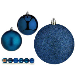 SET 6 BOLAS NAVIDAD 8CM TURQUESA SURT