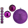SET 6 BOLAS NAVIDAD 12CM MORADO SURT