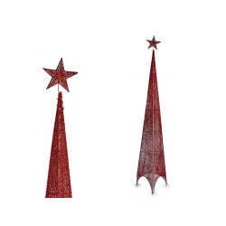 TOUR ETOILE ROUGE DECORATIVE NOEL 2.1M