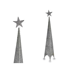 TOUR ETOILE ARGENTE DECORATIVE NOEL 1.2M