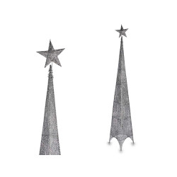 TOUR ETOILE ARGENTE DECORATIVE NOEL 1.8M