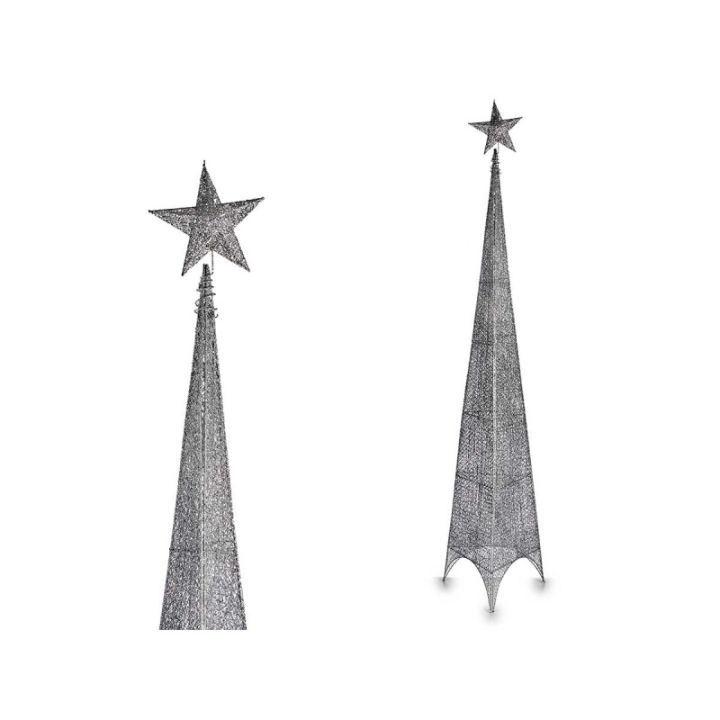 TORRE STELLA ARGENTATA DECORATIVA NATALE 1.8M
