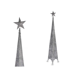 TOUR ETOILE ARGENTE DECORATIVE NOEL 2.1M