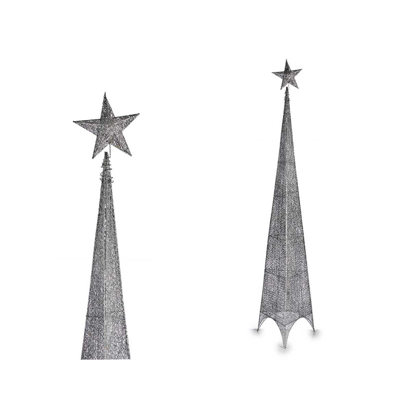 TOUR ETOILE ARGENTE DECORATIVE NOEL 2.1M