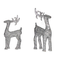 RENNE ARGENTE DECORATIF NOEL 60CM